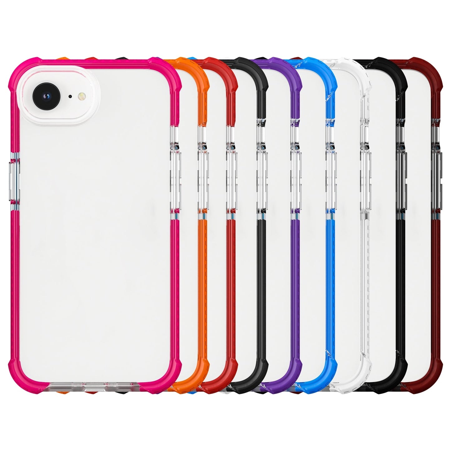 For iPhone 16e Acrylic Full Coverage Shockproof Phone Case(Black + Transparent)
