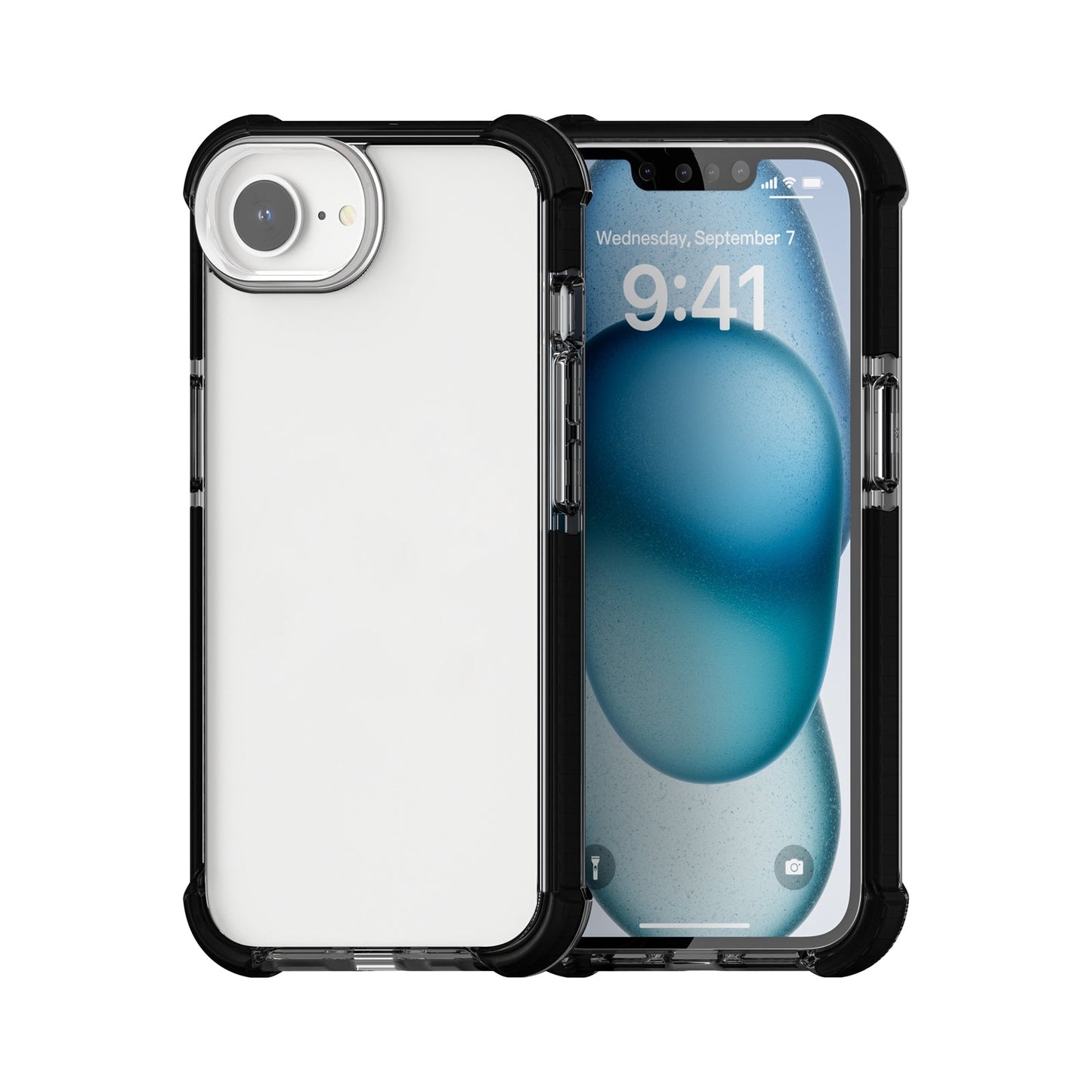 For iPhone 16e Acrylic Full Coverage Shockproof Phone Case(Black)