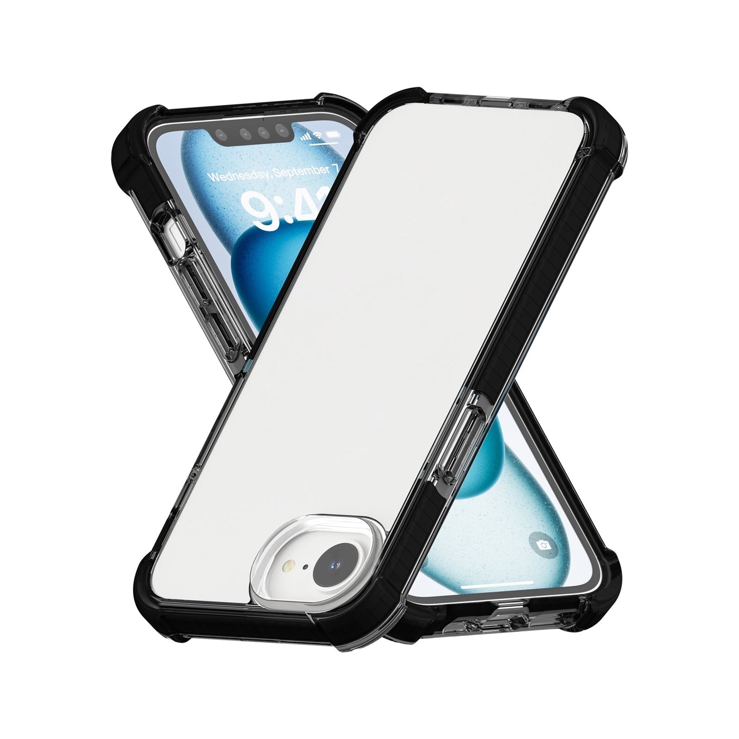 For iPhone 16e Acrylic Full Coverage Shockproof Phone Case(Black)