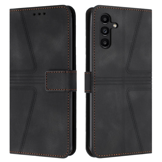 For Samsung Galaxy S24 5G Triangle Solid Color Leather Phone Case(Black)