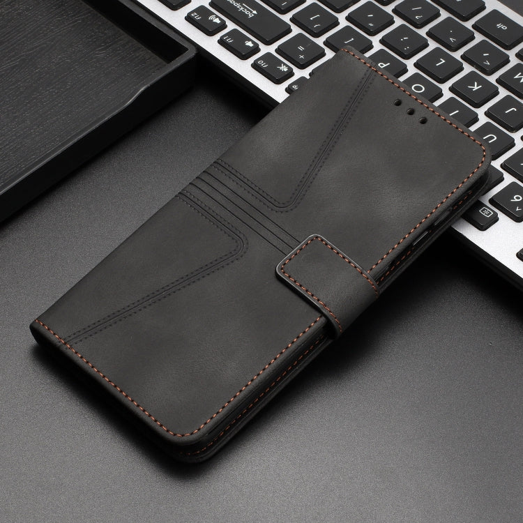 For Samsung Galaxy S24 5G Triangle Solid Color Leather Phone Case(Black)