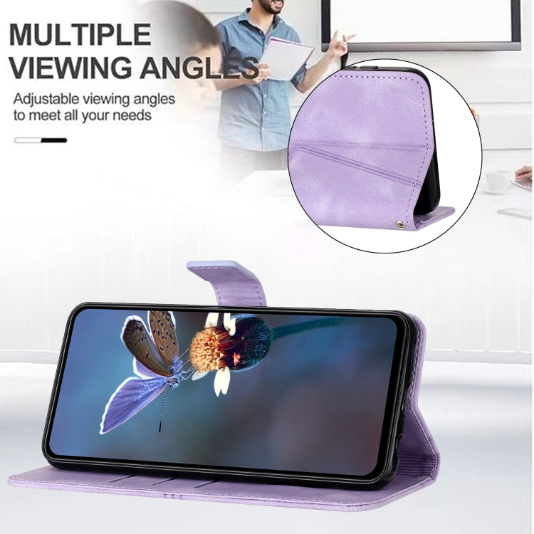 For Samsung Galaxy S24 5G Triangle Solid Color Leather Phone Case(Purple)