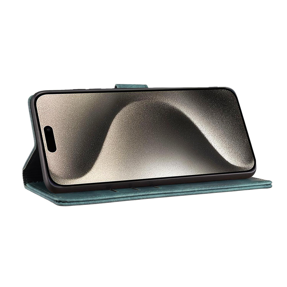 Compatible with iPhone 18 Pro Max & 17 Pro Max Pen Heart Cat Embossed Leather Phone Case - Green