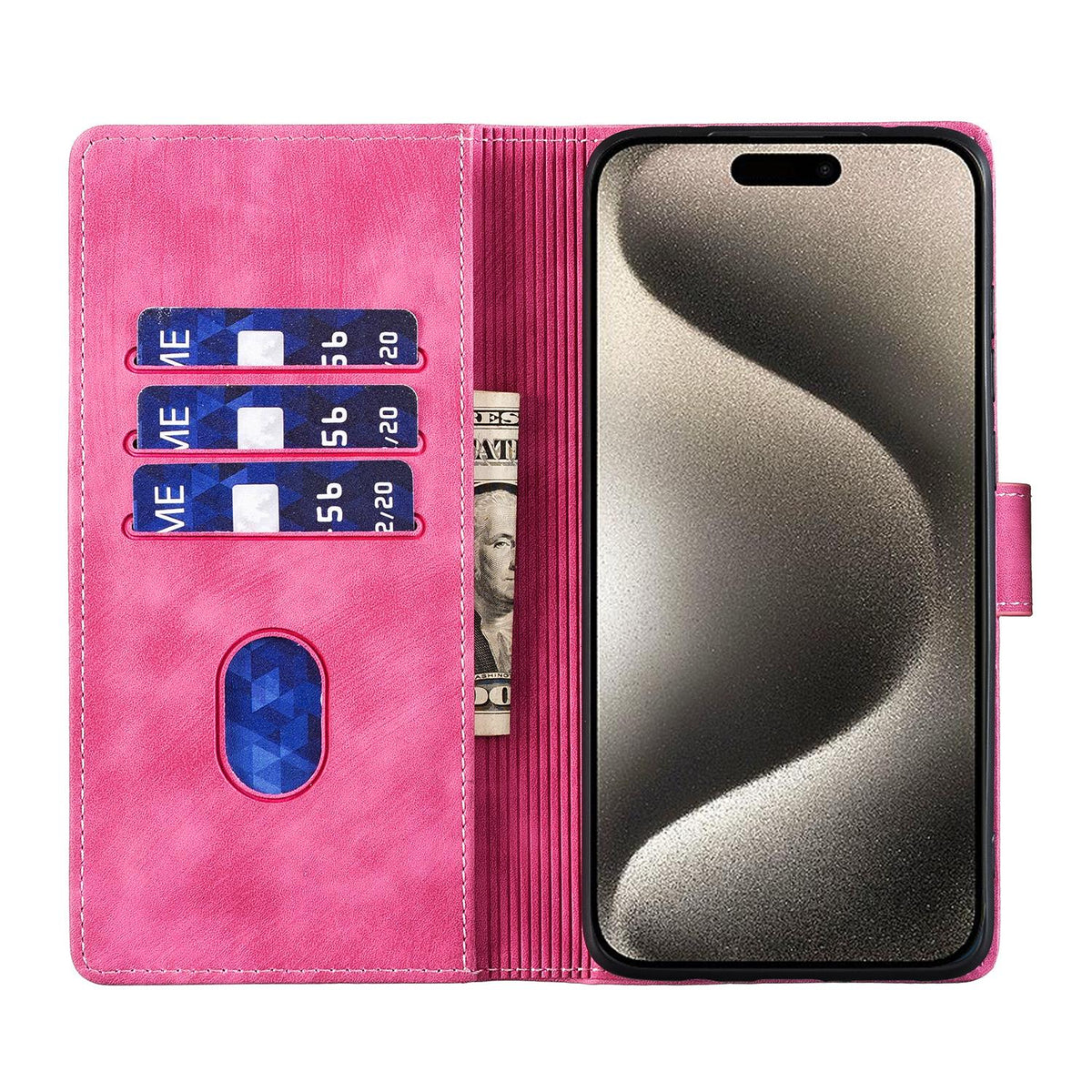 Compatible with iPhone 18 Pro Max & 17 Pro Max Pen Heart Cat Embossed Leather Phone Case - Pink