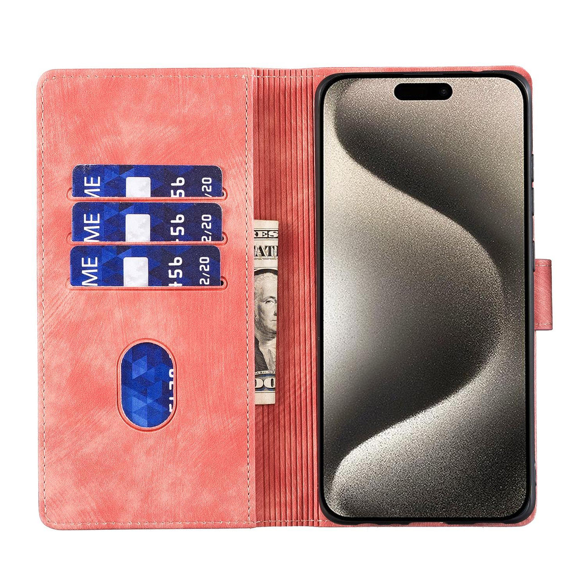 Compatible with iPhone 18 Pro & 17 Pro Pen Heart Cat Embossed Leather Phone Case - Orange