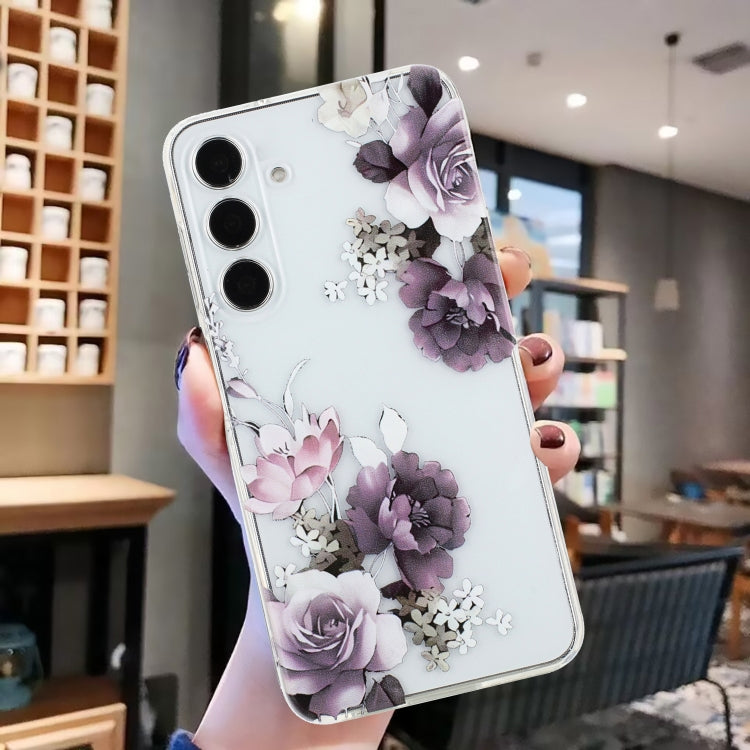 For Samsung Galaxy S24 5G Colorful Painting Pattern TPU Phone Case(Peony)