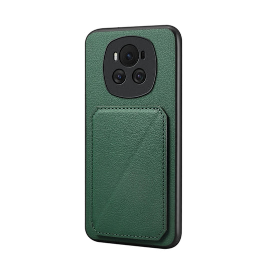 For Honor Magic6 5G D04 Calf Texture Dual Card Slot Holder Phone Case(Green)