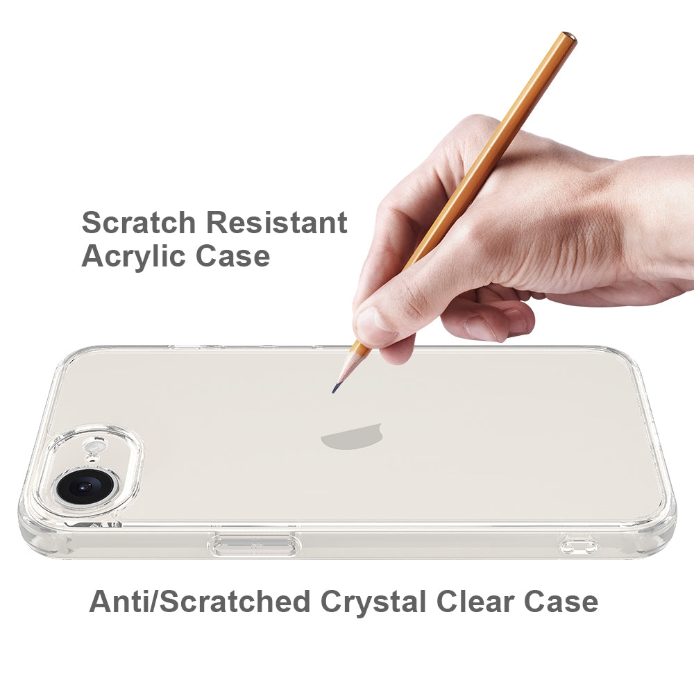 For iPhone 16e Scratchproof Acrylic TPU Phone Case(Transparent)