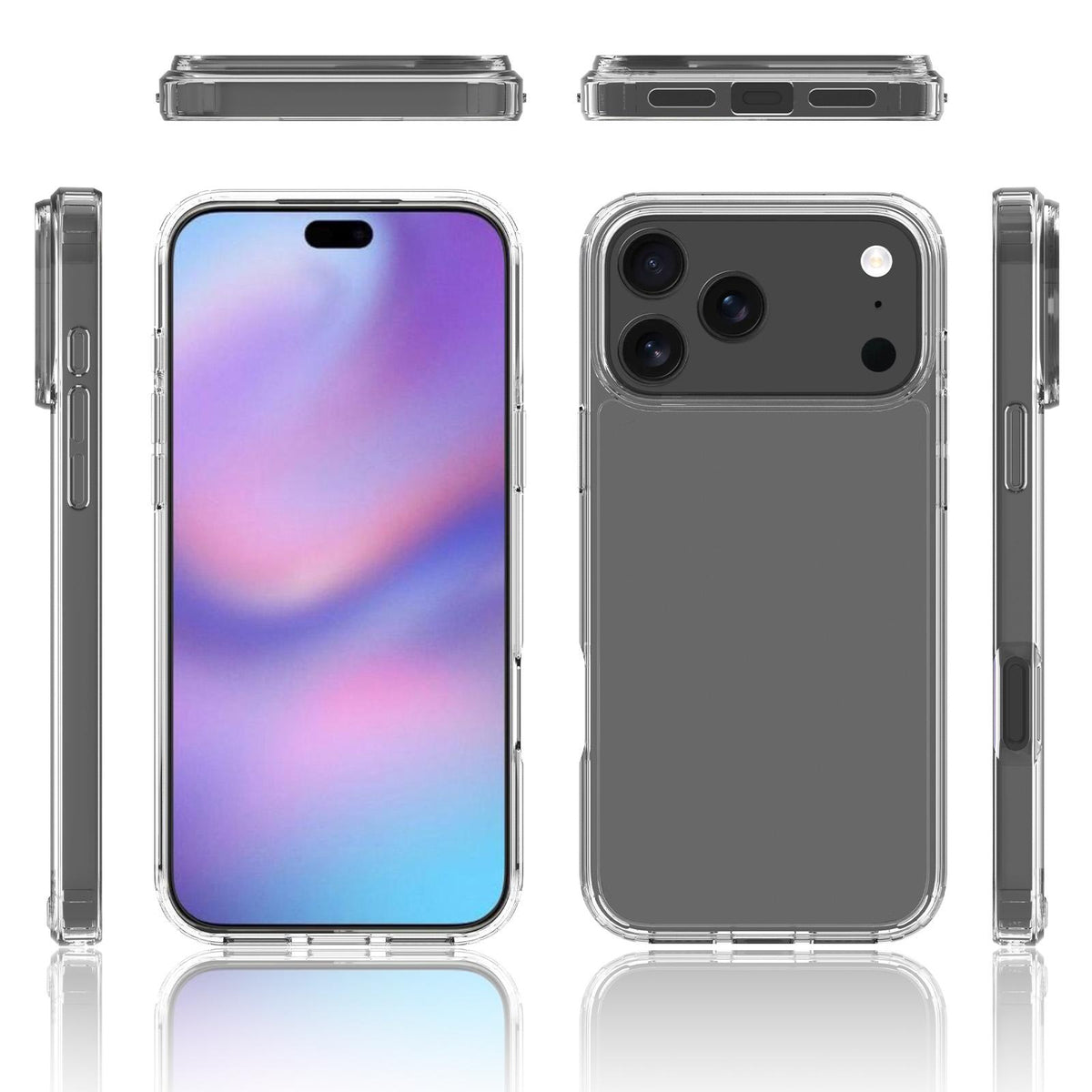 Compatible with iPhone 18 Pro Max Scratchproof Acrylic TPU Phone Case - Transparent