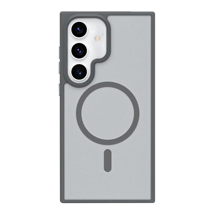 For Samsung Galaxy S24 5G Metal Button Skin Feel Matte MagSafe Shockproof Phone Case(Grey)