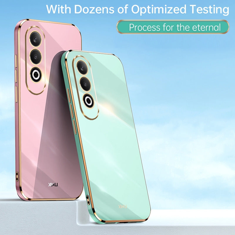 For OPPO K12 XINLI Straight Edge 6D Electroplate TPU Phone Case(Black)