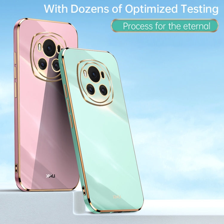 For Honor Magic6 5G XINLI Straight 6D Plating Gold Edge TPU Phone Case(Pink)