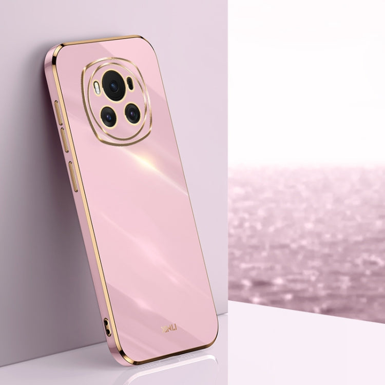 For Honor Magic6 5G XINLI Straight 6D Plating Gold Edge TPU Phone Case(Cherry Purple)