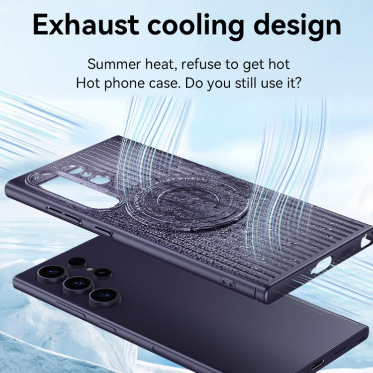 For Samsung Galaxy S24 5G Cooling MagSafe Magnetic Ring Holder PC Phone Case(Grey)