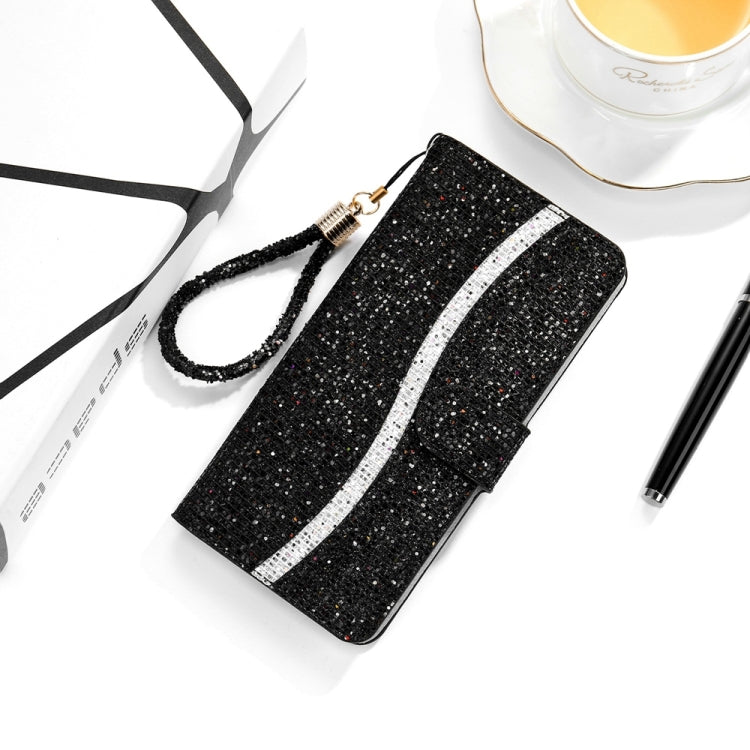 For Samsung Galaxy S24 5G Glitter Powder Filp Leather Phone Case(Black)