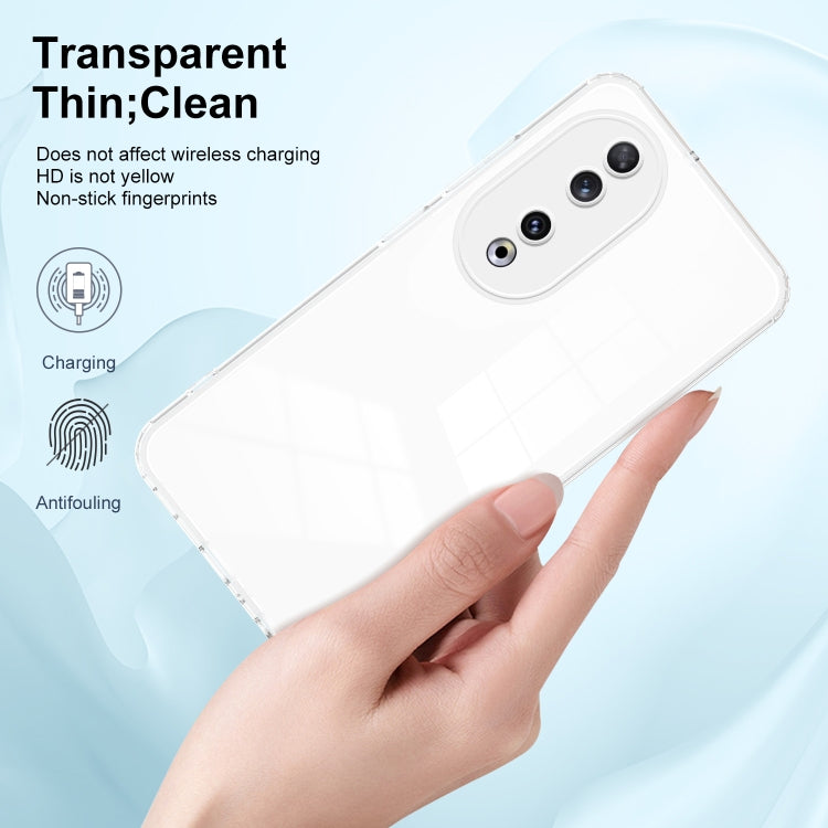 For Honor 90 3 in 1 Clear TPU Color PC Frame Phone Case(White)