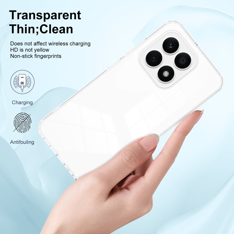 For Honor X8b 3 in 1 Clear TPU Color PC Frame Phone Case(White)