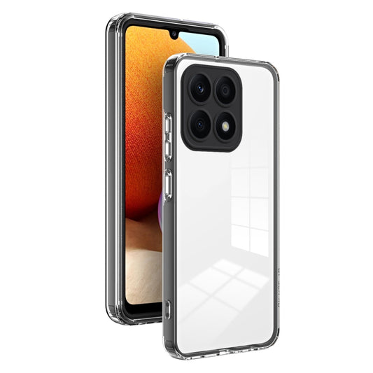 For Honor X8b 3 in 1 Clear TPU Color PC Frame Phone Case(Black)