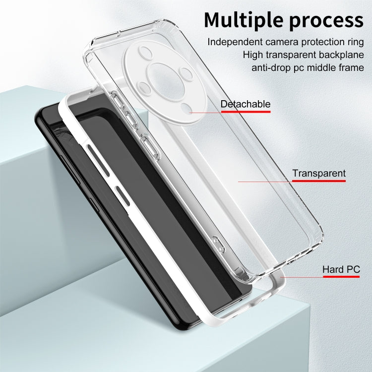 For Honor X9b 3 in 1 Clear TPU Color PC Frame Phone Case(White)
