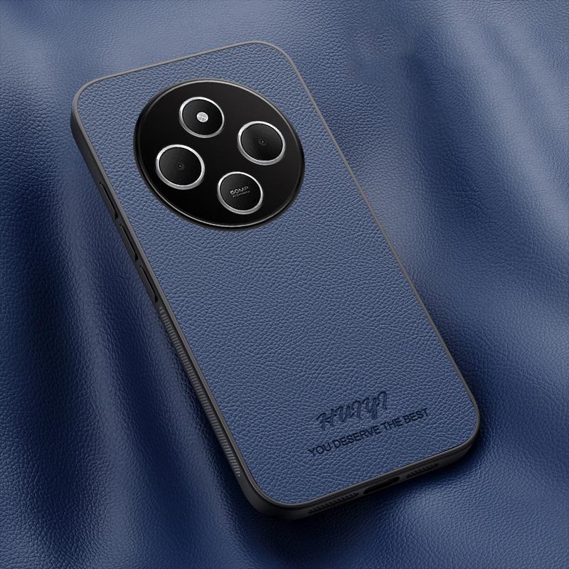 For Redmi 14C 4G HUIYI Leather Magnetic Phone Case(Blue)