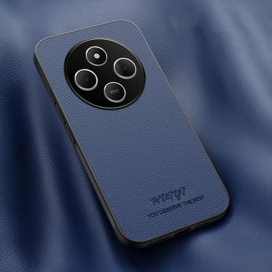 For Redmi 14C 4G HUIYI Leather Magnetic Phone Case(Blue)