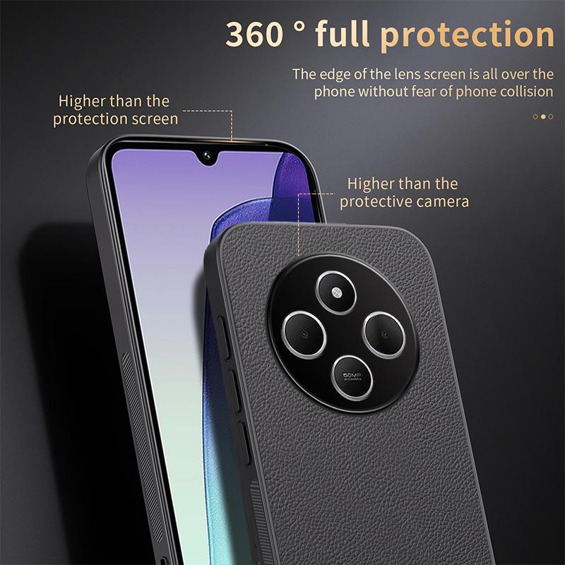 For Redmi 14C 4G HUIYI Leather Magnetic Phone Case(Blue)