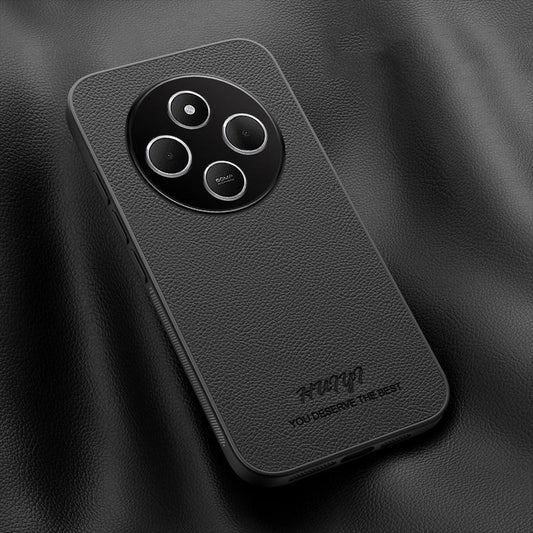 For Redmi 14C 4G HUIYI Leather Magnetic Phone Case(Black)