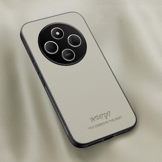 For Redmi 14C 4G HUIYI Leather Magnetic Phone Case(White)