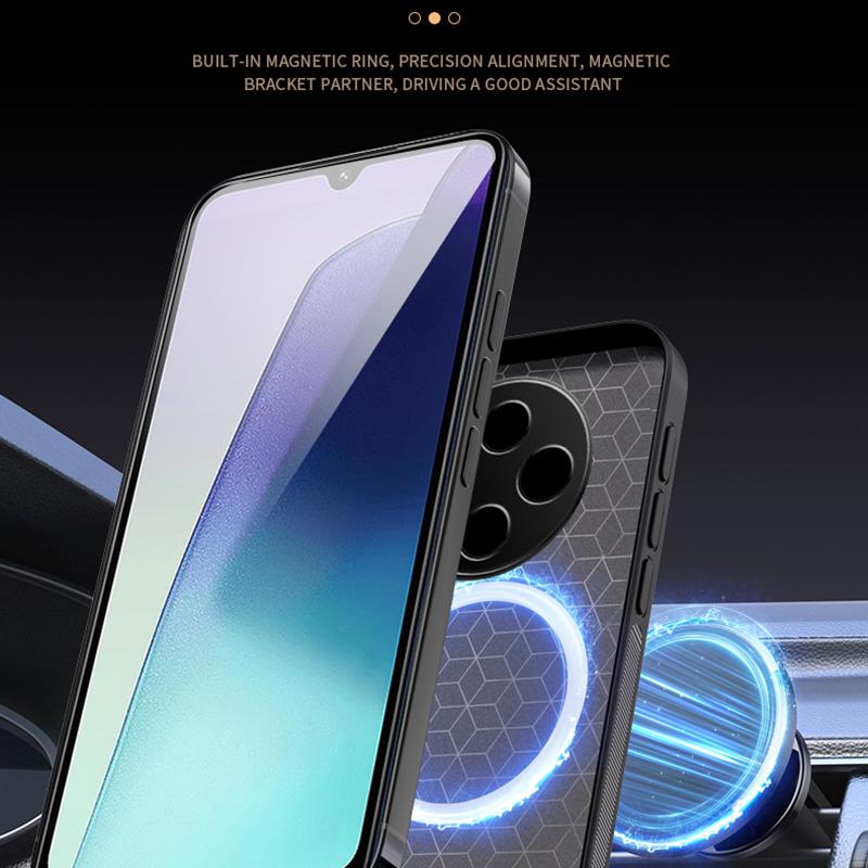 For Redmi 14C 4G HUIYI Leather Magnetic Phone Case(White)