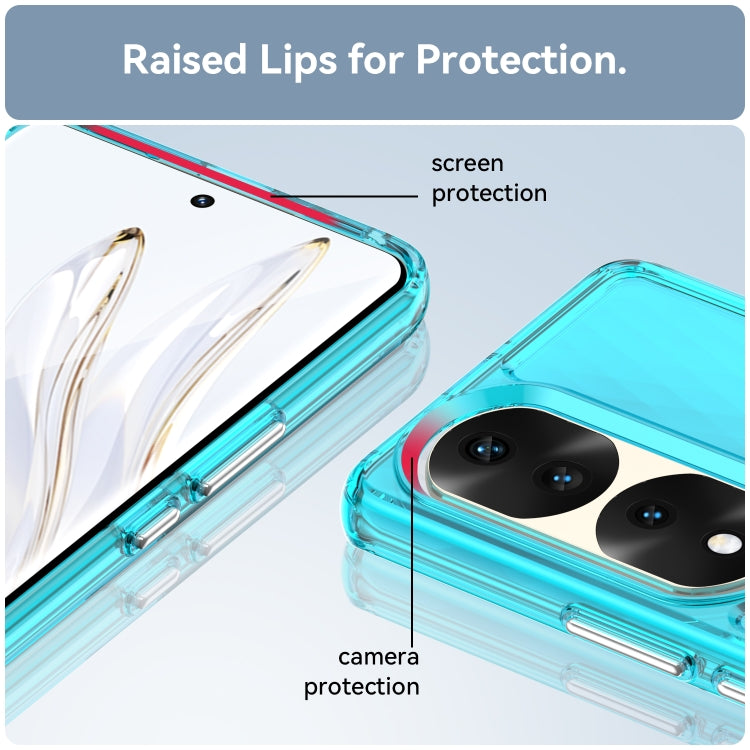 For Honor 70 Pro 5G Candy Series TPU Phone Case(Transparent Blue)