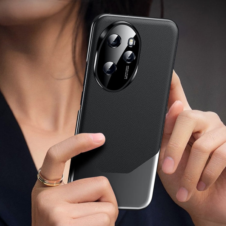 For Honor 100 Pro Electroplated Imitation Ultimate Design PC + Leather Phone Case(Silver)