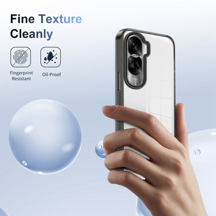 For Honor 90 Lite 2.5mm Anti-slip Clear Acrylic Hybrid TPU Phone Case(Black)