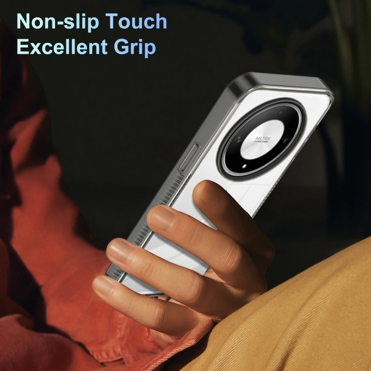 For Honor Magic6 Lite 5G 2.5mm Anti-slip Clear Acrylic Hybrid TPU Phone Case(Black)