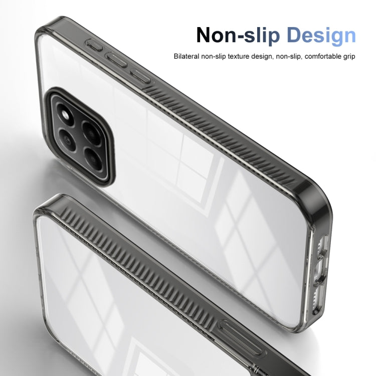 For Honor X6 2.5mm Anti-slip Clear Acrylic Hybrid TPU Phone Case(Black)