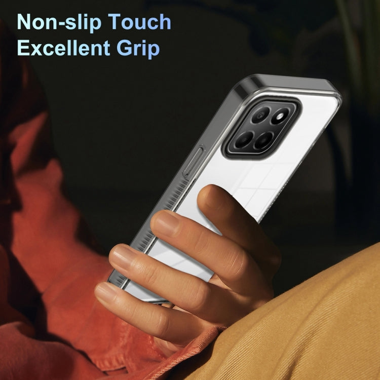 For Honor X6 2.5mm Anti-slip Clear Acrylic Hybrid TPU Phone Case(Black)