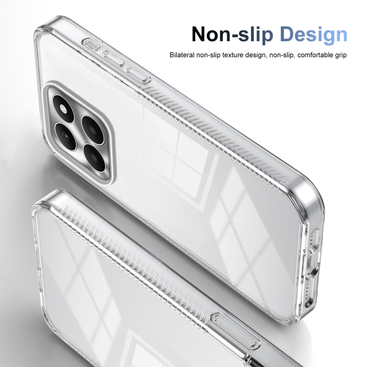 For Honor X6a 2.5mm Anti-slip Clear Acrylic Hybrid TPU Phone Case(Transparent)