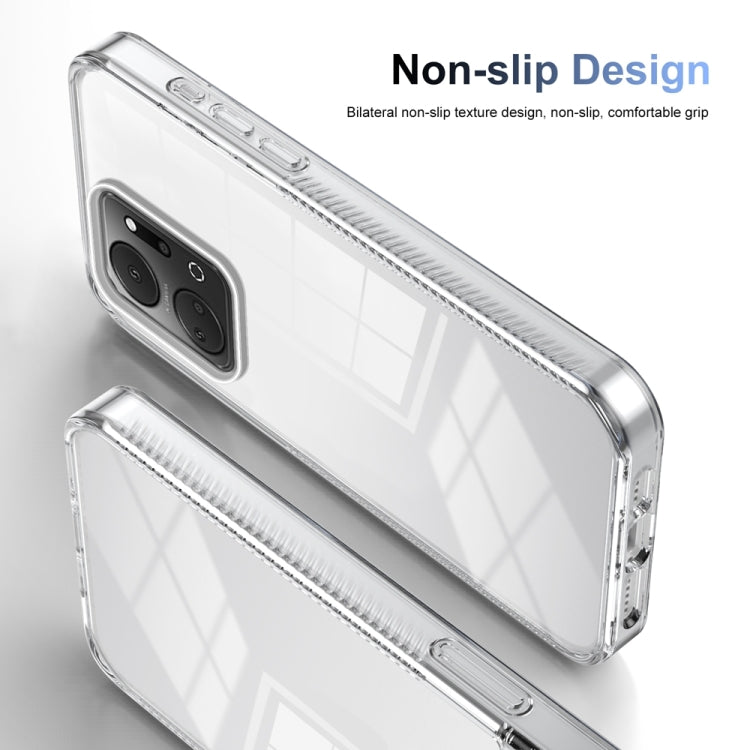 For Honor X7a 2.5mm Anti-slip Clear Acrylic Hybrid TPU Phone Case(Transparent)