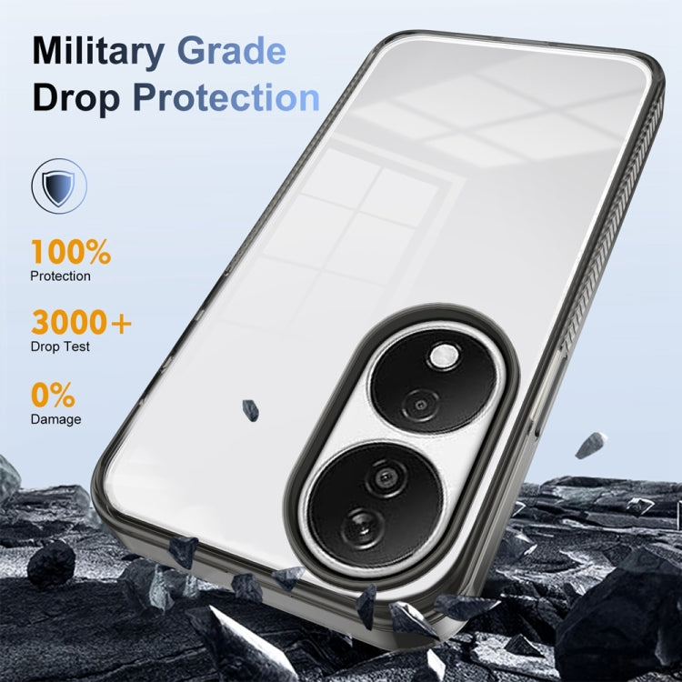 For Honor X7b 2.5mm Anti-slip Clear Acrylic Hybrid TPU Phone Case(Black)