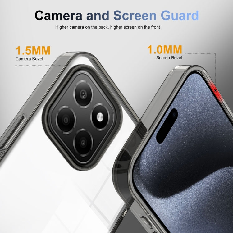 For Honor X8 5G 2.5mm Anti-slip Clear Acrylic Hybrid TPU Phone Case(Black)