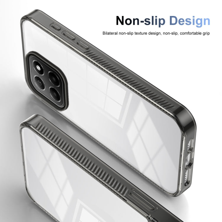 For Honor X8 5G 2.5mm Anti-slip Clear Acrylic Hybrid TPU Phone Case(Black)