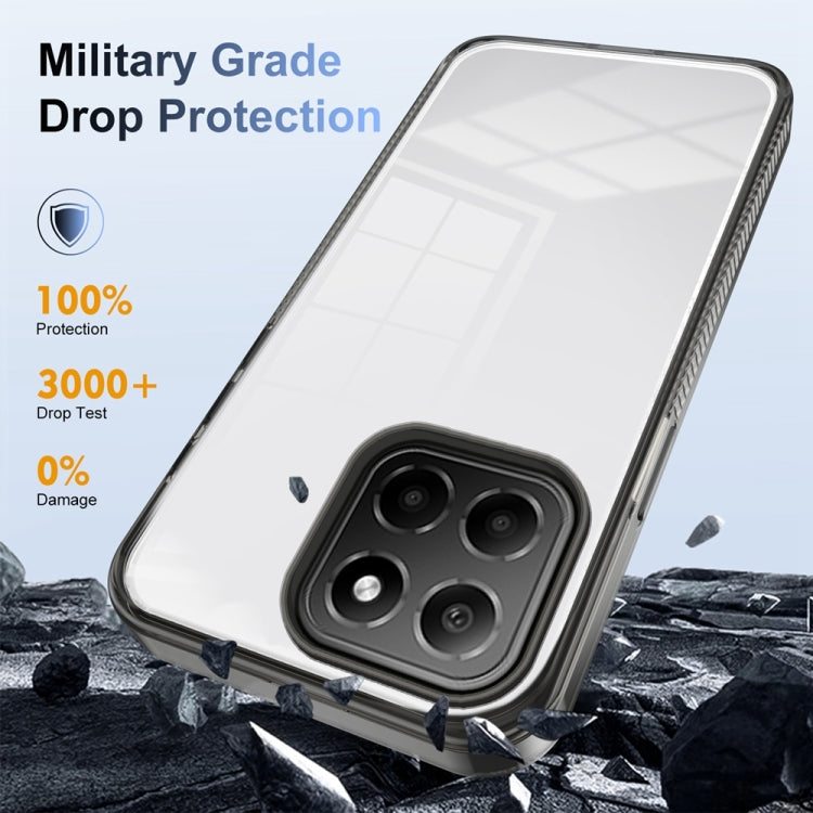For Honor X8 5G 2.5mm Anti-slip Clear Acrylic Hybrid TPU Phone Case(Black)