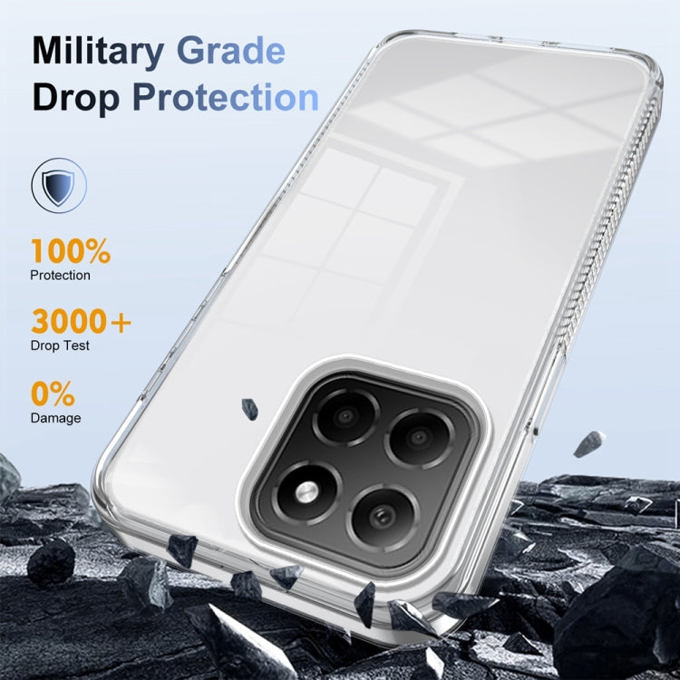 For Honor X8 5G 2.5mm Anti-slip Clear Acrylic Hybrid TPU Phone Case(Transparent)