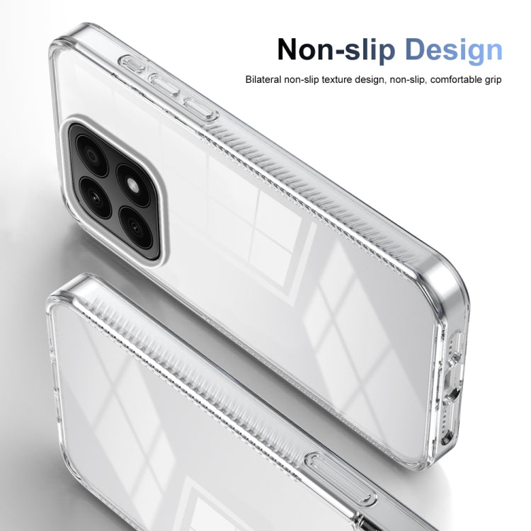 For Honor X8a 2.5mm Anti-slip Clear Acrylic Hybrid TPU Phone Case(Transparent)