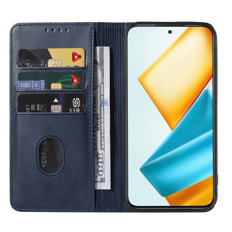 For Honor 90 GT Magnetic Closure Leather Phone Case(Blue)