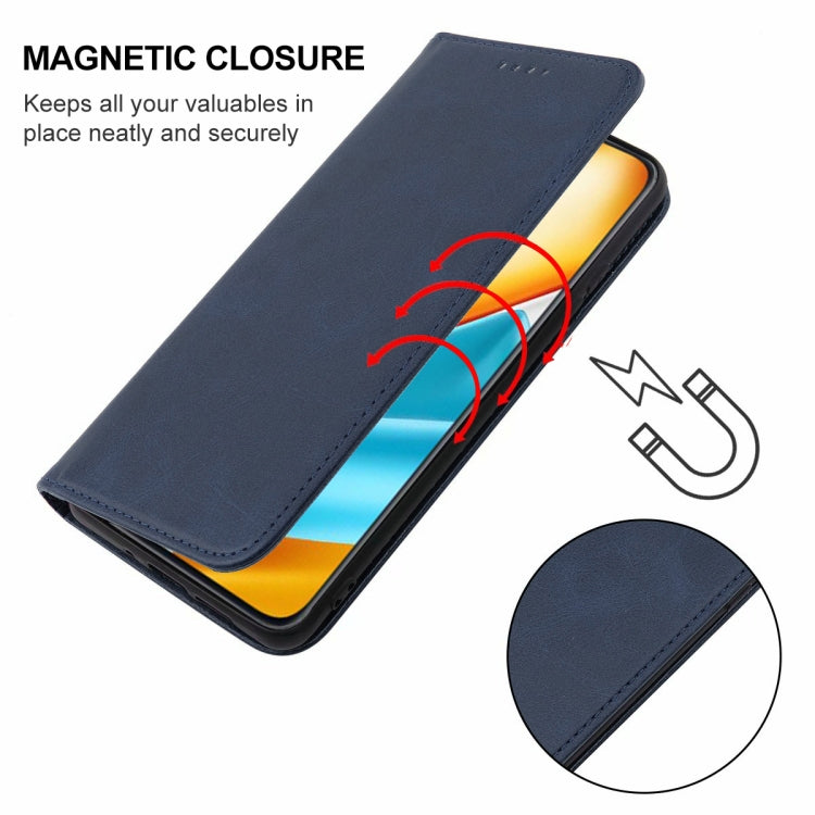 For Honor 90 GT Magnetic Closure Leather Phone Case(Blue)