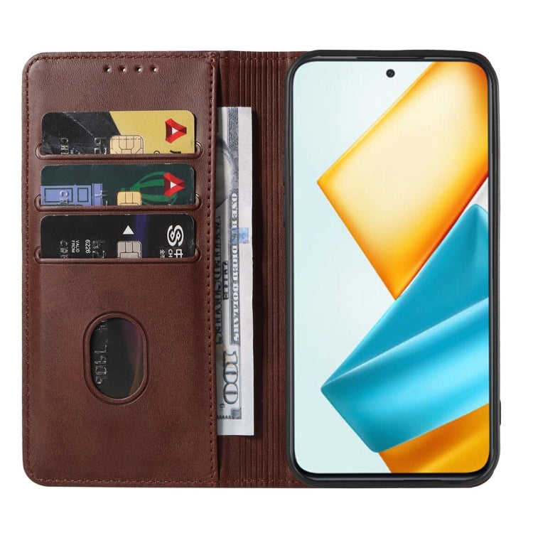 For Honor 90 GT Magnetic Closure Leather Phone Case(Brown)