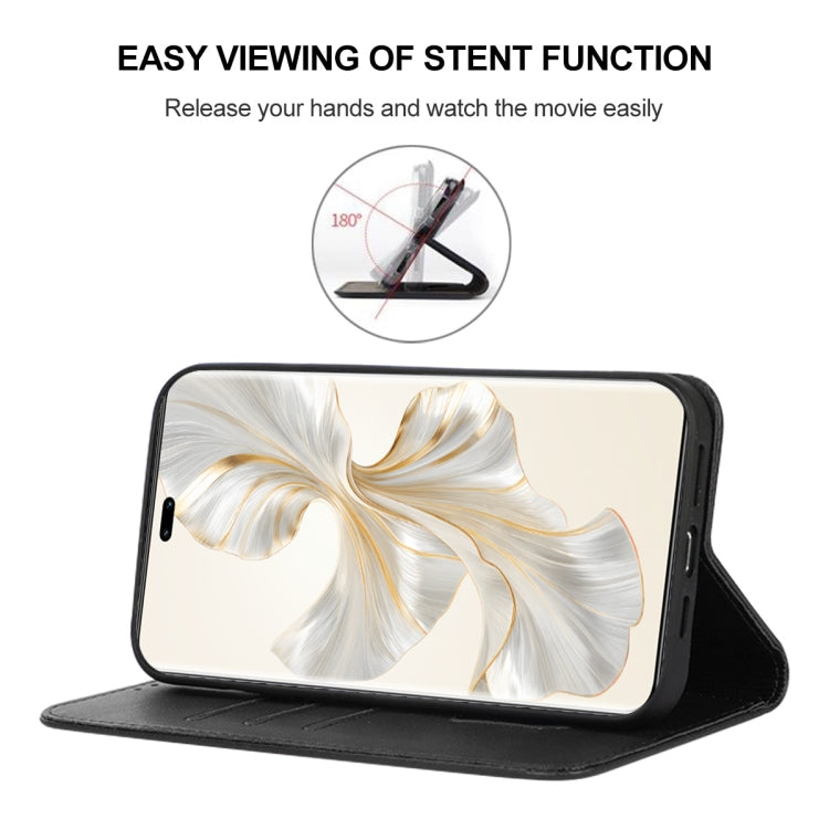 For Honor 100 Pro Magnetic Closure Leather Phone Case(Black)