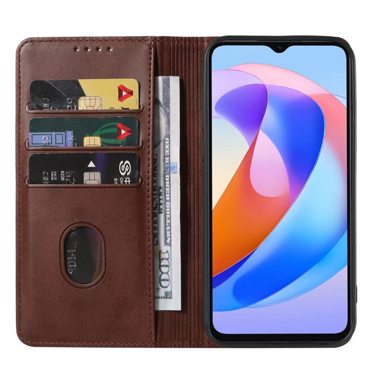 For Honor Play 40C/ X5 Plus Magnetic Closure Leather Phone Case(Brown)