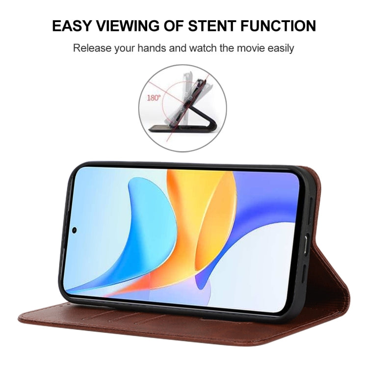 For Honor Play 50 Plus Magnetic Closure Leather Phone Case(Brown)