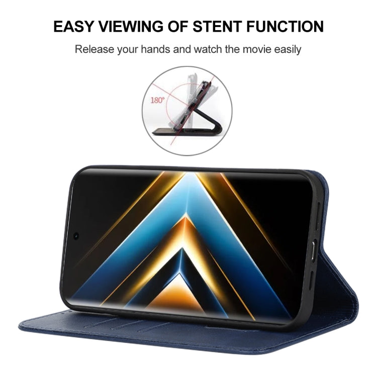 For Honor X50 GT Magnetic Closure Leather Phone Case(Blue)